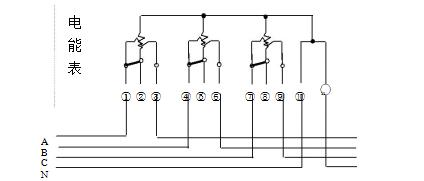 三相四線直接接入式電能表接線圖