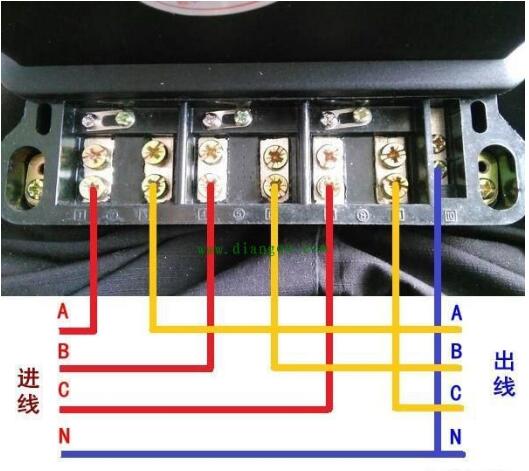 三相四線電子式電能表直通式如何接線？