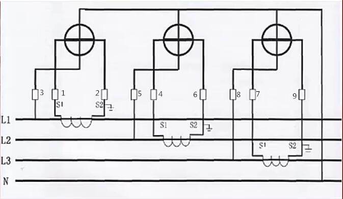 三相四線電表怎么接電流互感器