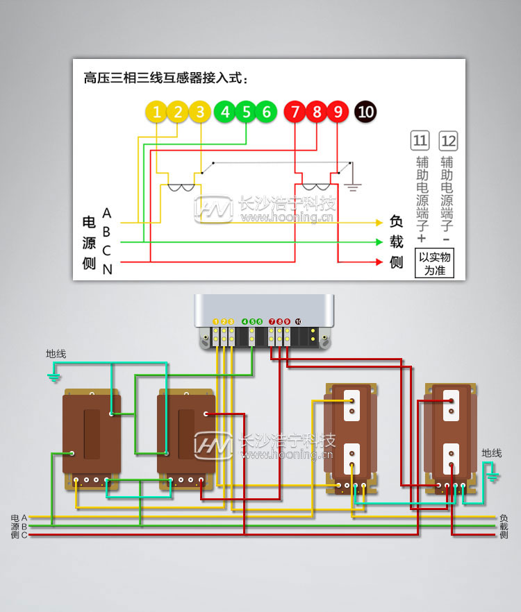 華立DSZ535三相三線電表接線圖