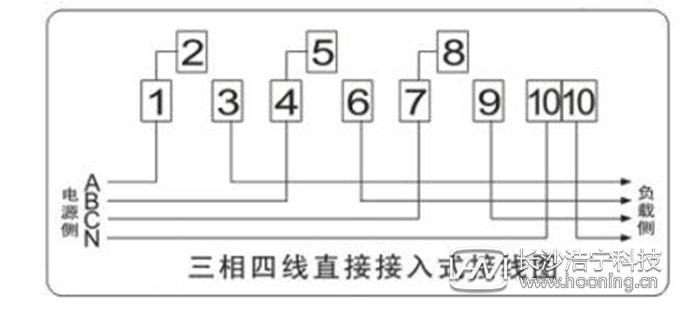 三相四線直通表怎么接線